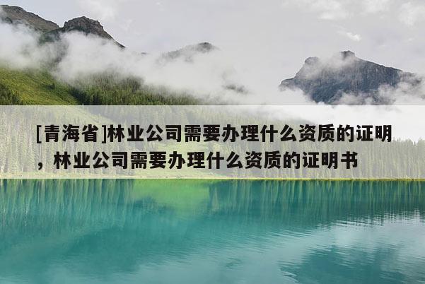 [青海省]林业公司需要办理什么资质的证明，林业公司需要办理什么资质的证明书