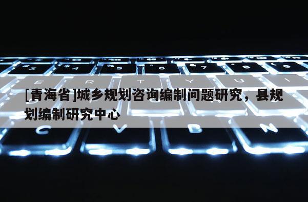 [青海省]城乡规划咨询编制问题研究，县规划编制研究中心