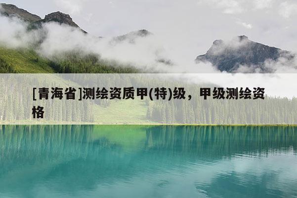 [青海省]测绘资质甲(特)级，甲级测绘资格