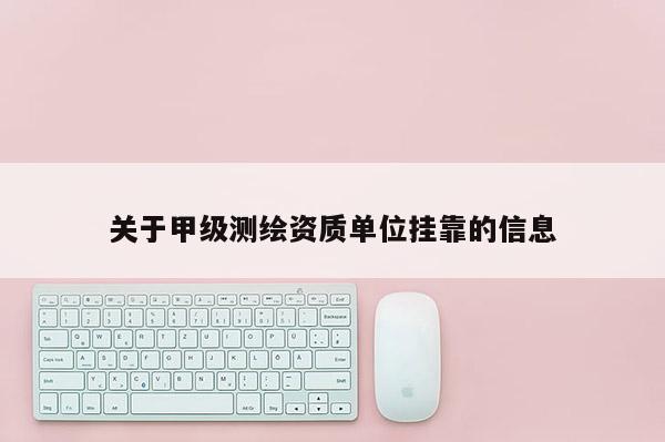 关于甲级测绘资质单位挂靠的信息